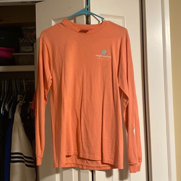Coral color simply southern “scrub life” shirt size small - Picture 1 of 4
